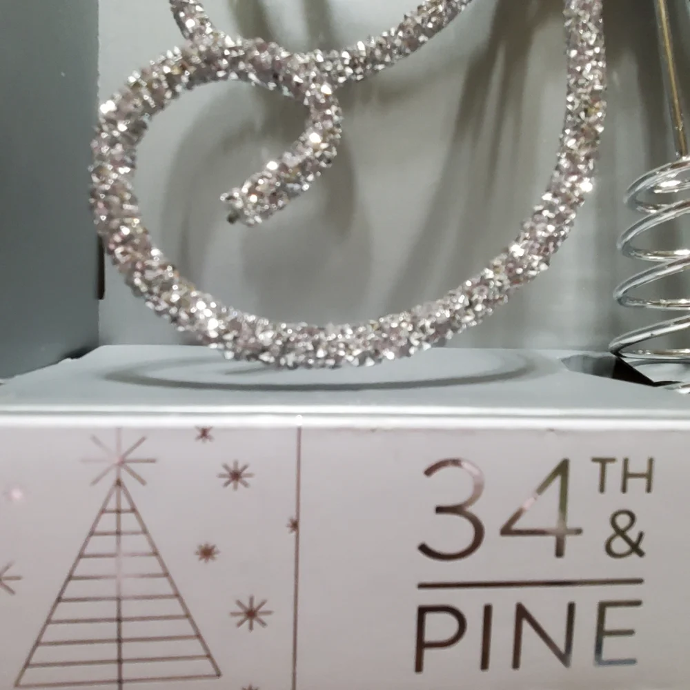 Crystals And Silver Tiny Simulated Diamonds Christmas Tree Topper Holiday Decor